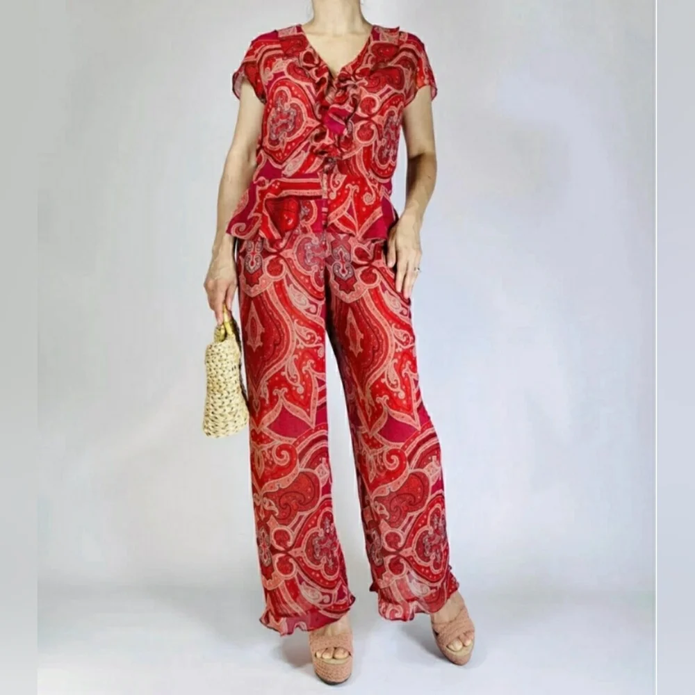 VICTORIA'S SECRET 2-piece Set Paisley gr8 for Valentines Day Size L - Picture 2 of 9